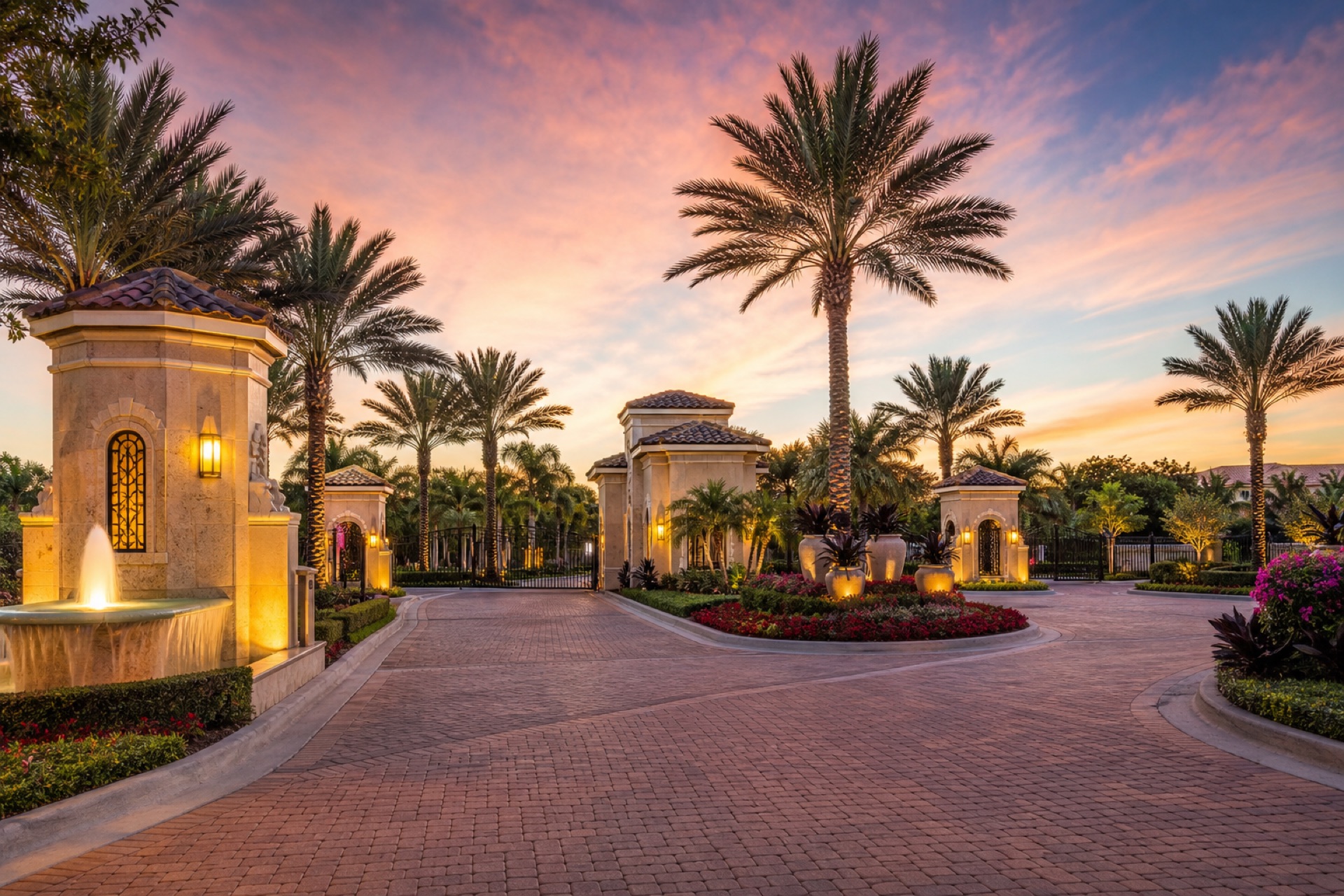 Entrance to a prestigious Florida resort community